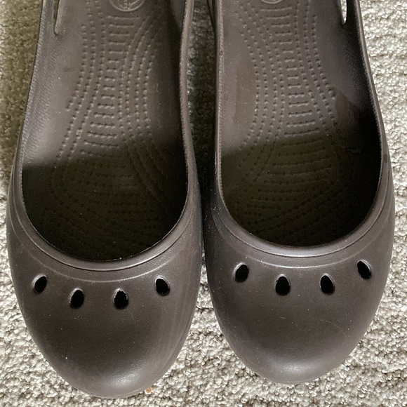 Crocs Womens Brown Kadee Rubber Ballet Flats Womens 10 lightweight comfort shoes - Picture 7 of 7